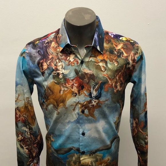 Barabas shirt button front multi color slim fit - Picture 2 of 4